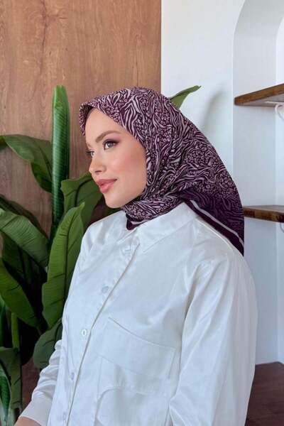 Şulemoda Giyim Μαλακό κασκόλ Dalga Crash σε χρώμα δαμασκηνί