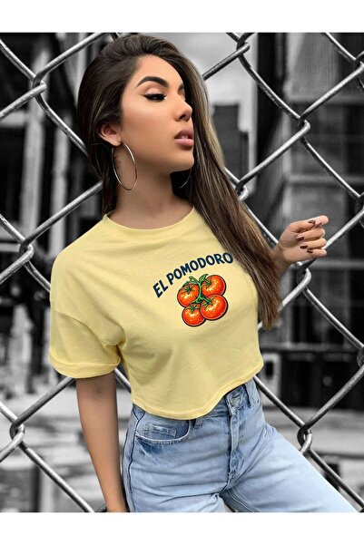 E-ROMA ΜΠΛΟΥΖΑΚΙ ΚΡΟΠ ΜΕ ΣΤΑΜΠΑ ΝΤΟΜΑΤΑΣ 3UT5