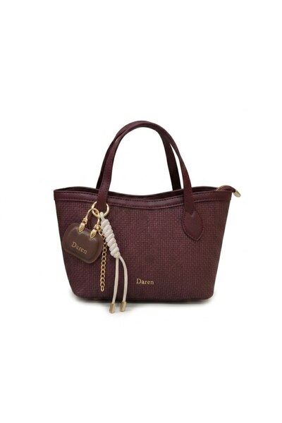 silora Women's Woven Leather Touch Handbag with Shoulder Strap and Decorative...