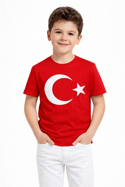 asil butik Kız & Erkek Çocuk Türk Bayraklı Tişört Kombin – 23 Nisan Özel