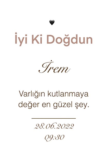 Minia Doğum Günü Kişiye Özel Tablo A4 Boyutu 20x30 cm