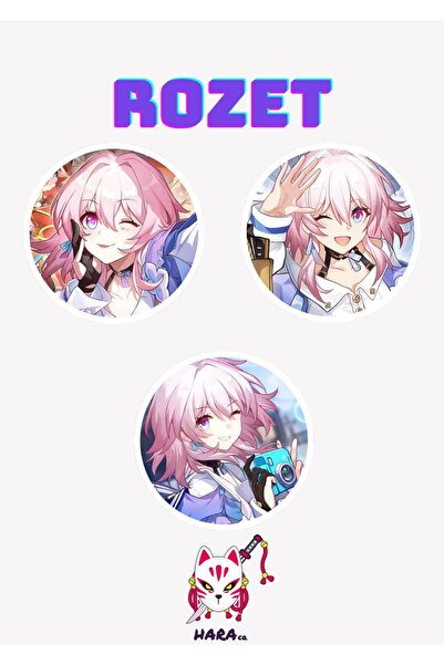 Hara Company Honkai Star Rail Oyunu March 7th Oyun Rozet Seti 3’lü
