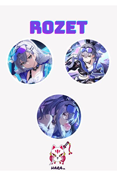 Hara Company Honkai Star Rail Oyunu Silver Wolf Oyun Rozet Seti 3’lü