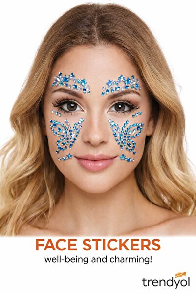 Larenya Yüz Sticker Taş Seti – Parlak Kristal Face Jewel Makyaj Süsü