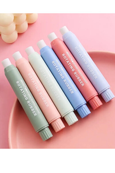 NaSaDAN Pastel Çevirmeli Silgi 1 Adet – Kalem Tipi Mekanik, Soft Touch Ergonomik