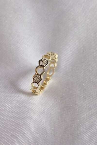 Roseliere Jewelry PETEK MODEL TAŞ DETAY PARLAK GOLD ÇELİK EKLEM YÜZÜĞÜ GÜNLÜK...