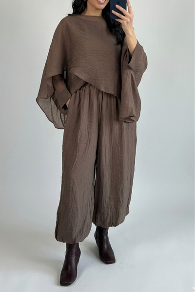 Suziş ΣΕΤ ΜΠΛΟΥΖΑΚΙ ΠΕΛΕΡΝ ΚΑΙ ΠΑΝΤΕΛΟΝΙ ΜΕ ΣΚΑΣΜΕΝΟ ΣΧΕΔΙΟ TK5026