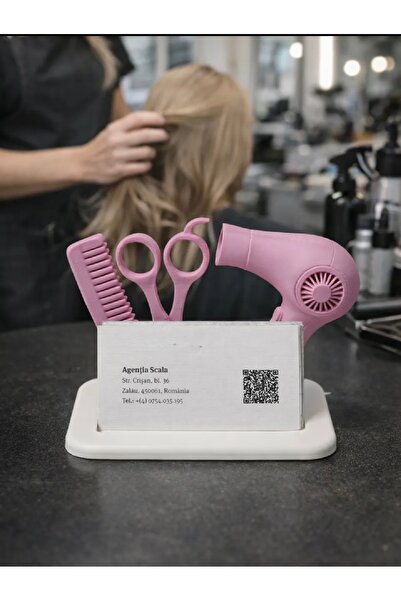 3D King Hairdresser Business Card Holder