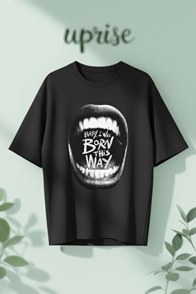 Vordevia Μπλουζάκι  "Baby I Was Born This Way " με στάμπα, βαμβακερό, oversized