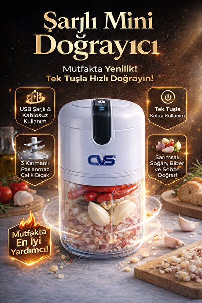ESENLİWE Pratik Şarjlı Sarımsak Doğrayıcı Mini Rondo Tek Tuşlu USB Elektrikli...