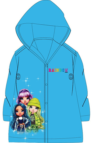 Rainbow High Μπλε Αδιάβροχη Κάπα Βροχής με Κουκούλα, Σχέδιο Κάστρο του Ουράνι...