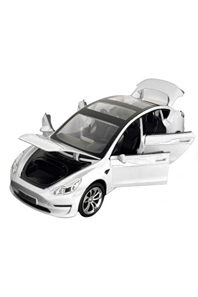 SergadiOnline.ro Μεταλλικό αυτοκίνητο 20 εκ. 1:24 Tesla Model 3, λευκό, με αν...