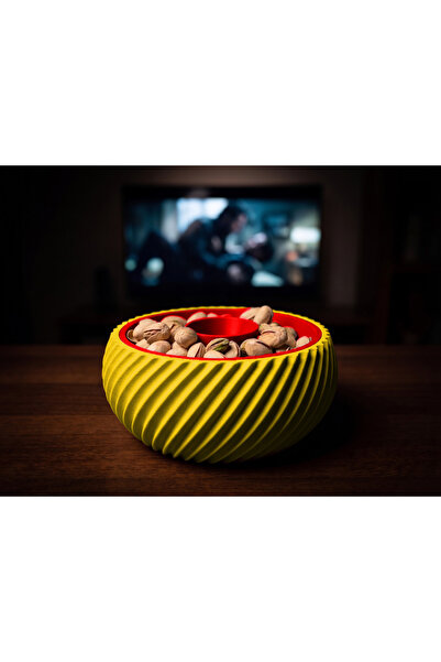 CR CEERY Double Chamber Snack Bowl, Shell Chamber, Trash Can, Peanut Seed Bow...