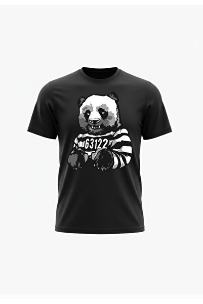 URBANTRENDSTORE Unisex μπλουζάκι με θέμα Panda Prisoner, Oversize Fit, Άνετο,...