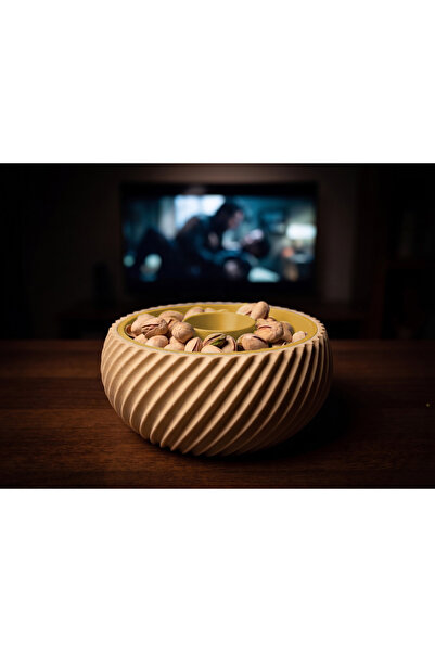 CR CEERY Double Chamber Snack Bowl, Shell Chamber, Trash Can, Peanut Seed Bow...