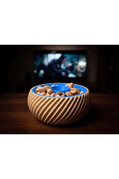 CR CEERY Double Chamber Snack Bowl, Shell Chamber, Trash Can, Peanut Seed Bow...