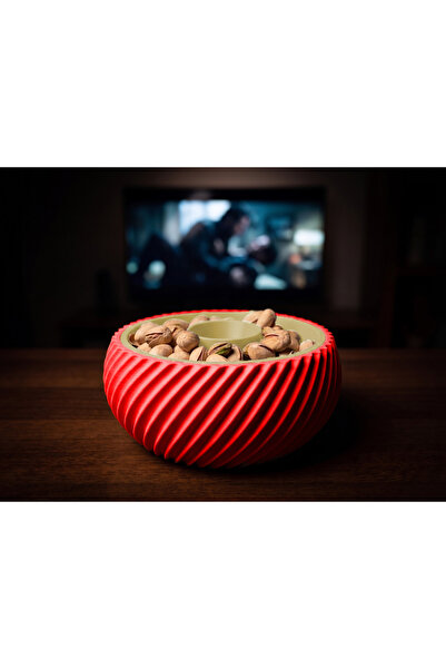 CR CEERY Double Chamber Snack Bowl, Shell Chamber, Trash Can, Peanut Seed Bow...