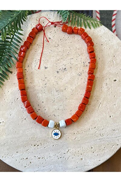 bizizmoda Glass Bead Natural Stone Pearlescent Necklace