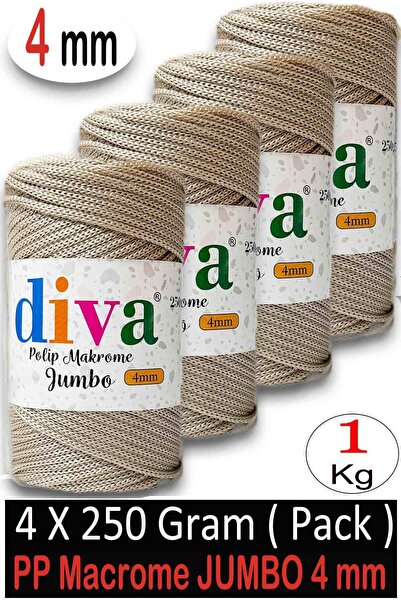 Diva İplik 1 Kg Πολυεστέρας Μακραμέ Jmb (4 χιλ.) 30 Πούδρες (Συσκευασία των 4)