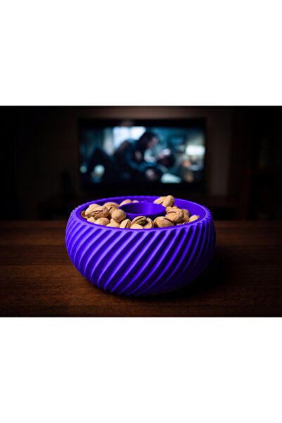 CR CEERY Double Chamber Snack Bowl, Shell Chamber, Trash Can, Peanut Seed Bow...