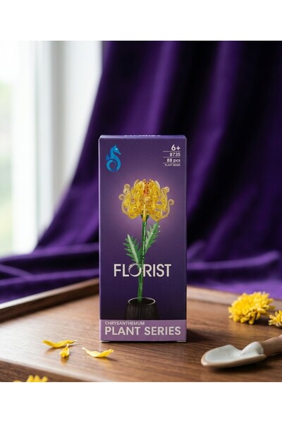 Parnevu Florist Sarı Krizantem Yapım Blokları Lego Çiçek