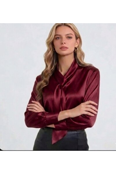 By Kul Design Γυναικεία Μπλούζα με Λεπτομέρεια από Σατέν Σάλι