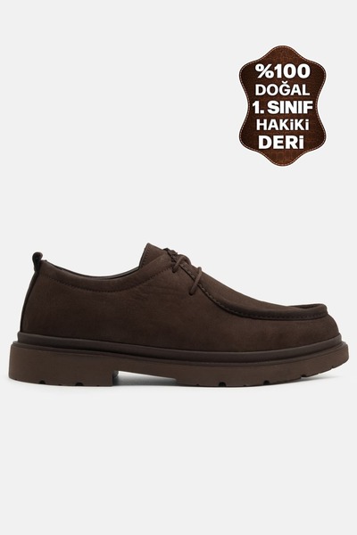 DeriWorld Genuine Leather Men's Shoes Lace-Up Casual Daily Comfortable