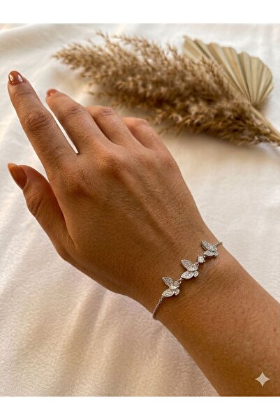 stainless steell Zircon Stone Minimal Detailed Steel Bracelet