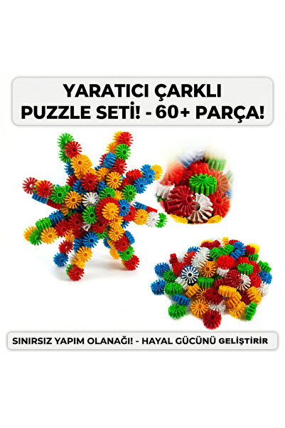 Erzi Çocuklar İçin Çarklı Puzzle Seti - El Becerisi ve Hayal Gücü Geliştirici...