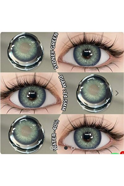 Eyeshop SYDNEY GREEN Göz Lensi Hareli Numarasız Damarlı Doğal Görünümlü Kulan...