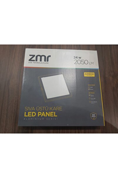 ZMR SIVA ÜSTÜ KARE LED PANEL 24W BEYAZ KASA BEYAZ IŞIK