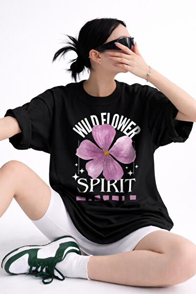 Velostra Unisex T-shirt με στάμπα με άγρια λουλούδια, ειδικού σχεδιασμού, υπε...