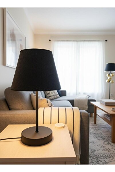 Elizim Home Lighting Wicker Look Black Lampshade