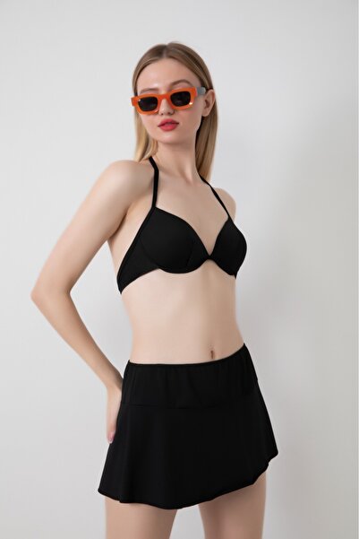 Mojomylife Kadın 3’lü Bikini Set – Sütyen, Külot ve Plaj Etekli Takım