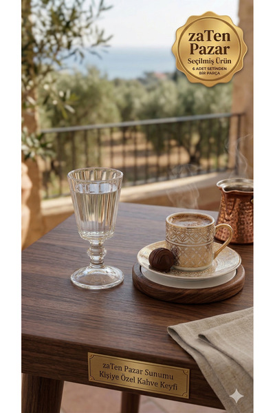 zaTen Pazar Lorenn 6-Piece Stylish Coffee and Soft Drink Presentation Glass w...