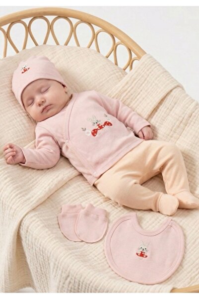 Cherub Baby طقم ملابس للأطفال حديثي الولادة مكون من 5 قطع مطرزة بالفطر للفتيا...