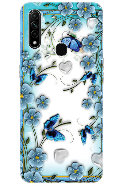 Ceppare Oppo A31 (CPH2015) Uyumlu Kılıf Desen Baskılı Silikon Çiçek ve Kelebe...