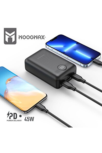 MOOG خازن كهرباء 6 منافذ شحن سريع باور بنك-اسود MOOGMAX-30000SANIT