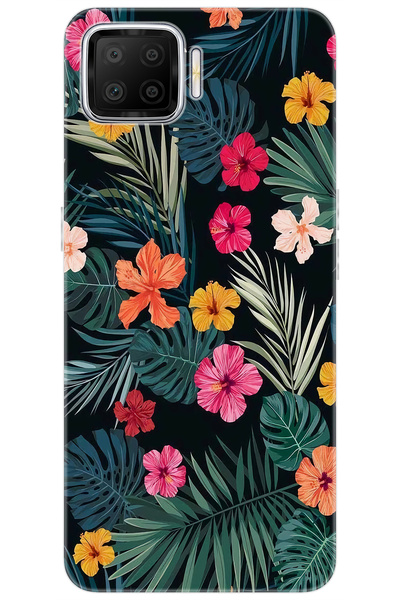 Ceppare Oppo A73 (CPH2095) Uyumlu Kılıf Desen Baskılı Silikon Çiçekler STK:63...