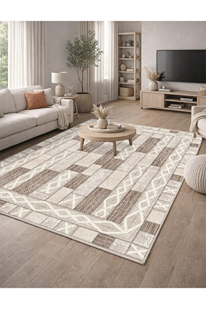 Lioara Home Modern Dijital Baskı Halı | Yıkanabilir Kaymaz Taban Salon & Yata...