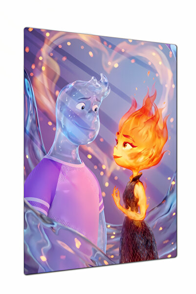 Elementals Metal Poster Painting – Glossy Surface Live Print Modern Wall Decor Gamer Anime