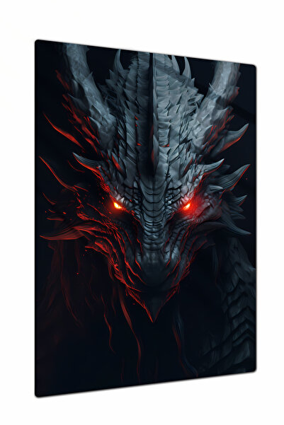 Charmbi Crni zmaj dekorativni metalni poster - živopisne boje, svetla površin...