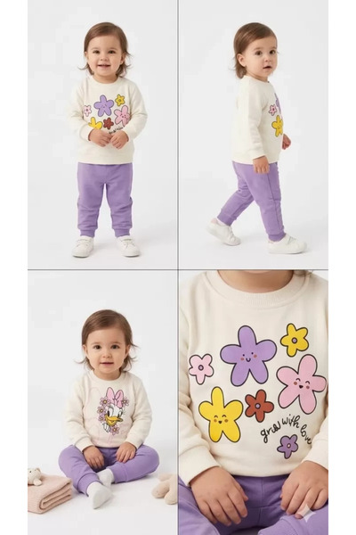 DMR Elegance 6/24 Month Floral Printed Basic Baby Set
