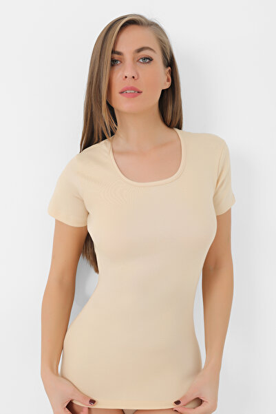 X MODAL Women's Skin T-Shirt Crew Neck Short Sleeve Undershirt 100% Cotton Ri...