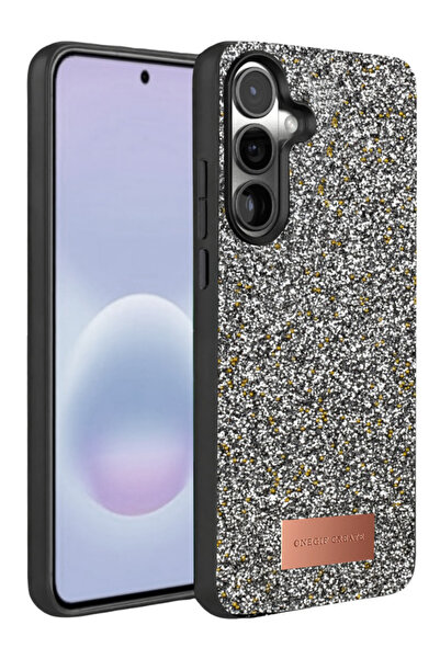 Rivor Samsung Galaxy A57 Uyumlu Kılıf Kamera Çıkıntı Taşlı Boncuk İşlemeli Si...