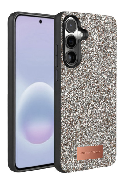 Rivor Samsung Galaxy A37 Uyumlu Kılıf Kamera Çıkıntı Taşlı Boncuk İşlemeli Si...