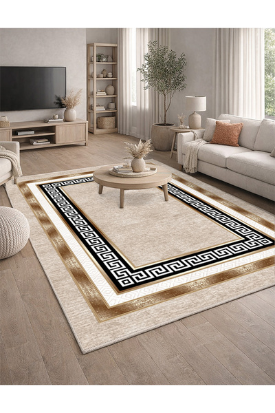 Lioara Home Modern Dijital Baskı Halı | Yıkanabilir Kaymaz Taban Salon & Yata...