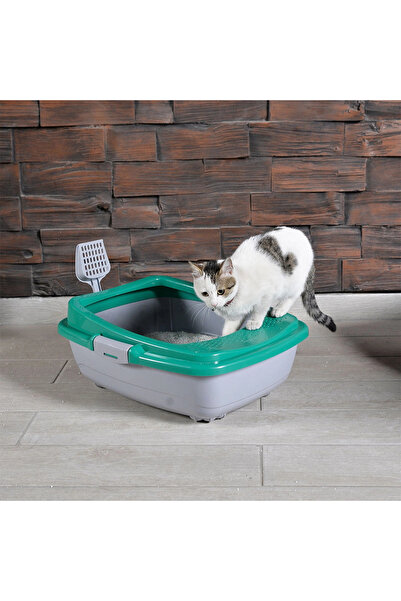 colezium Caramel Grilled Open Cat Toilet in Various Colors + Shovel as a Gift