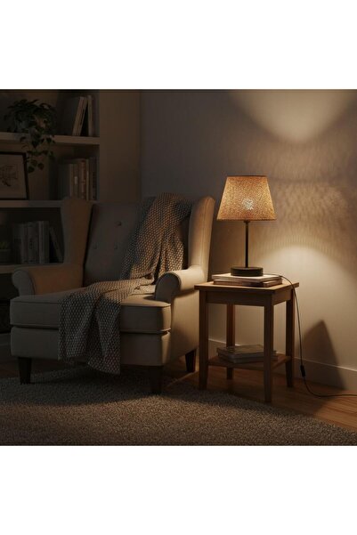 Elizim Home Lighting عاكس الضوء ذو مظهر الخيزران والقش