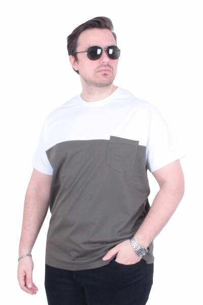 Starbattal Men's Large Size Crew Neck T-Shirt with Pockets and Inserts 26144 ...